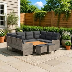 Practical 8-Piece Garden Sofa Set with Cushions