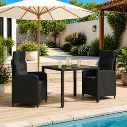 Practical 3 Piece Dining Set for Outdoor Gatherings