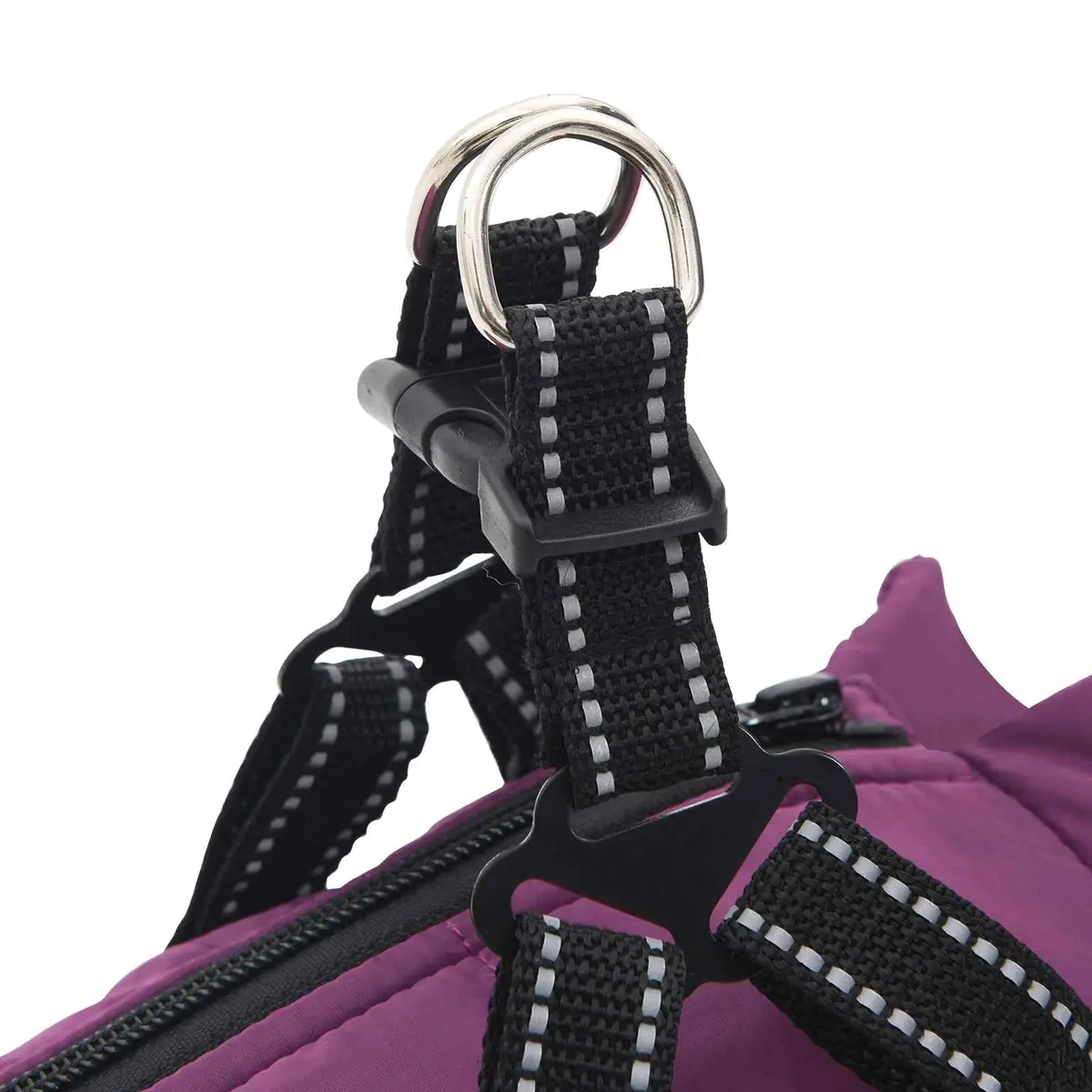 Dog Coat L28 Fleece Waterproof Windproof Adjustable Purple Polyester