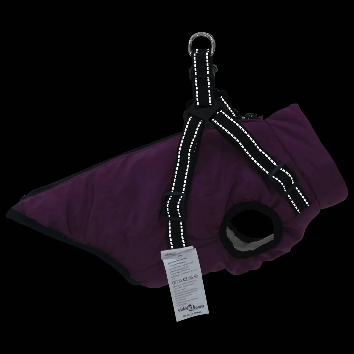 Dog Coat L28 Fleece Waterproof Windproof Adjustable Purple Polyester