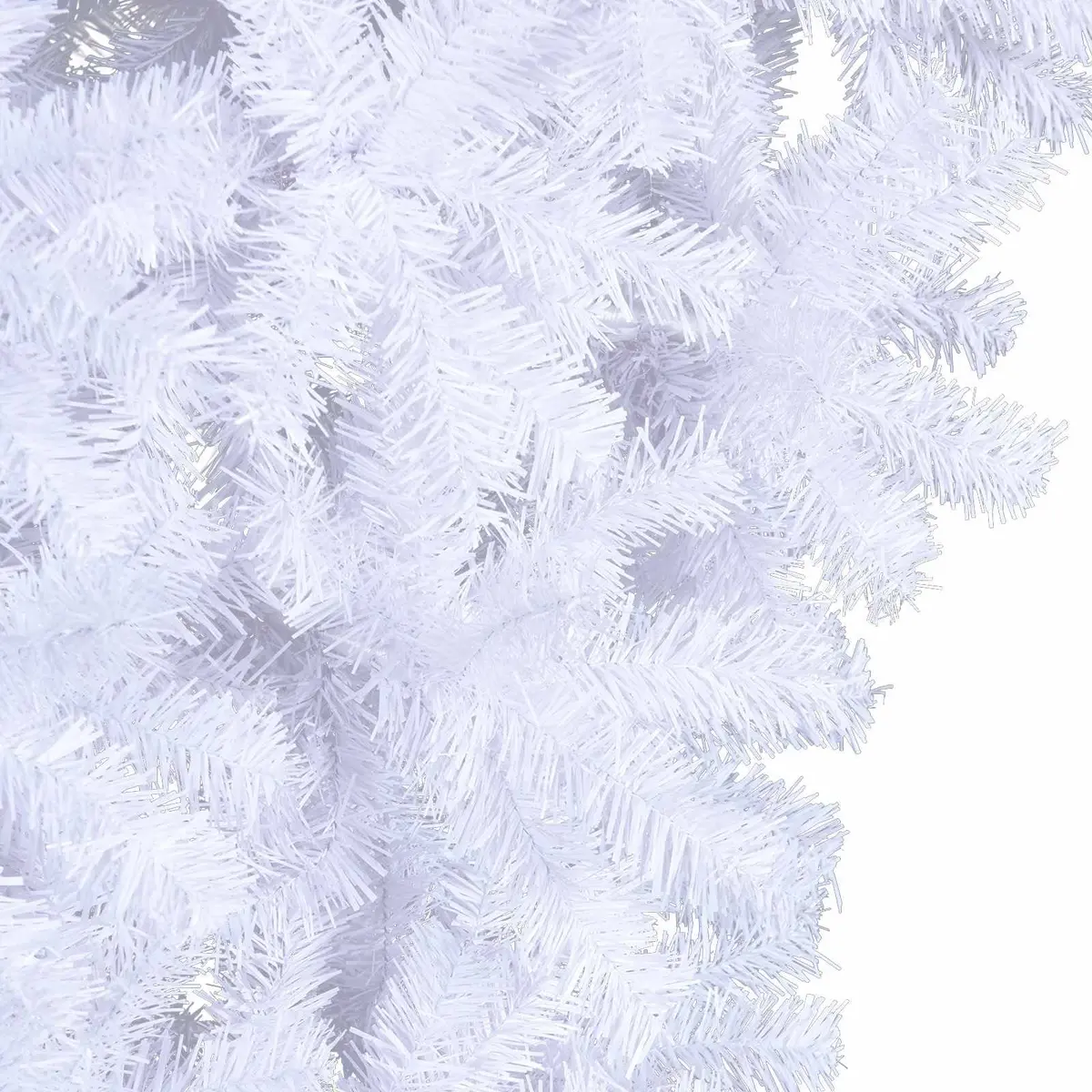 Artificial Christmas Tree PVC 240cm White with LED String Lights Steel Stand Indoor Outdoor
