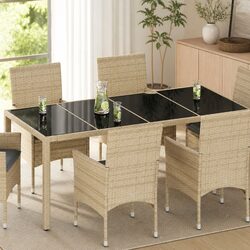 Versatile Black Glass Table Top for Home and Garden Use