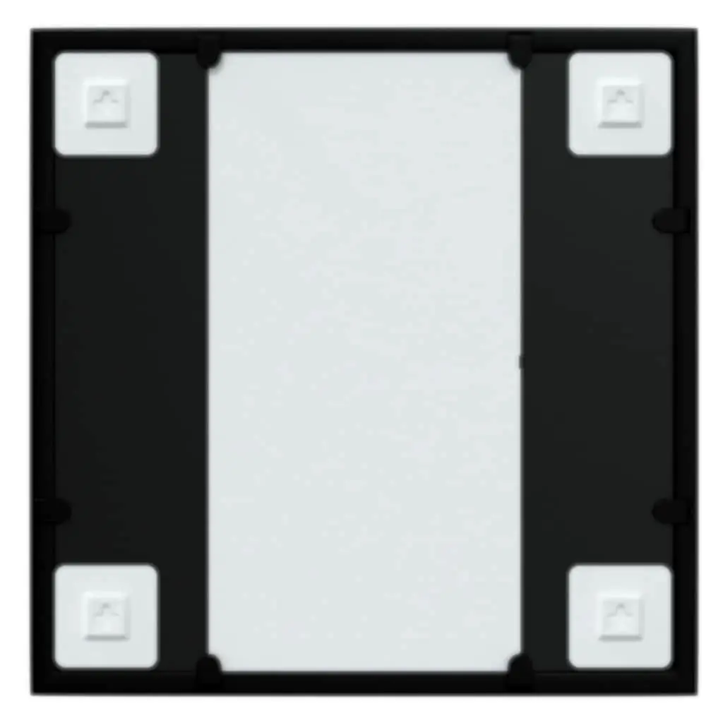 Metal Frame Wall Mirror 40x40cm Black Indoor Hook Installation