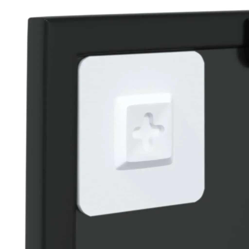 Metal Frame Wall Mirror 40x40cm Black Indoor Hook Installation
