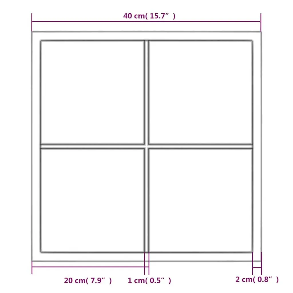 Metal Frame Wall Mirror 40x40cm Black Indoor Hook Installation