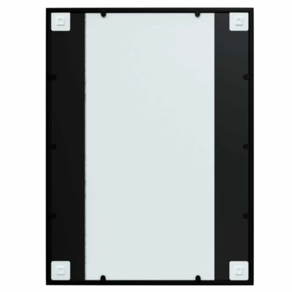 Wall Mirror Metal Frame 80x60 cm Black Hanging Indoor Home Decor