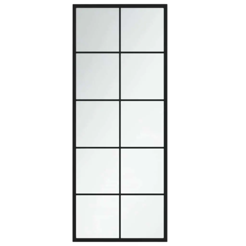Wall Mounted Mirror Metal Frame 100x40cm Black Horizontal Vertical Indoor Decor