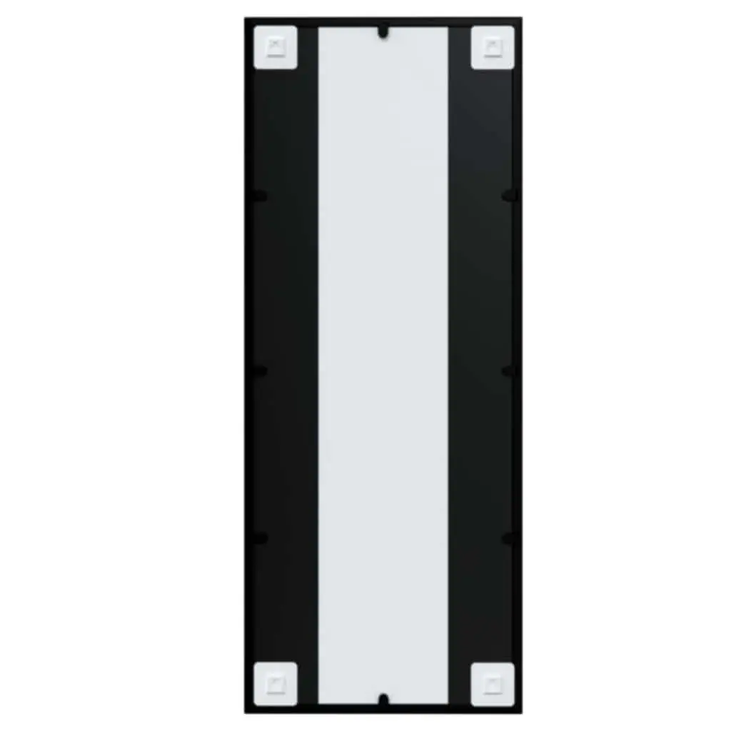 Wall Mounted Mirror Metal Frame 100x40cm Black Horizontal Vertical Indoor Decor