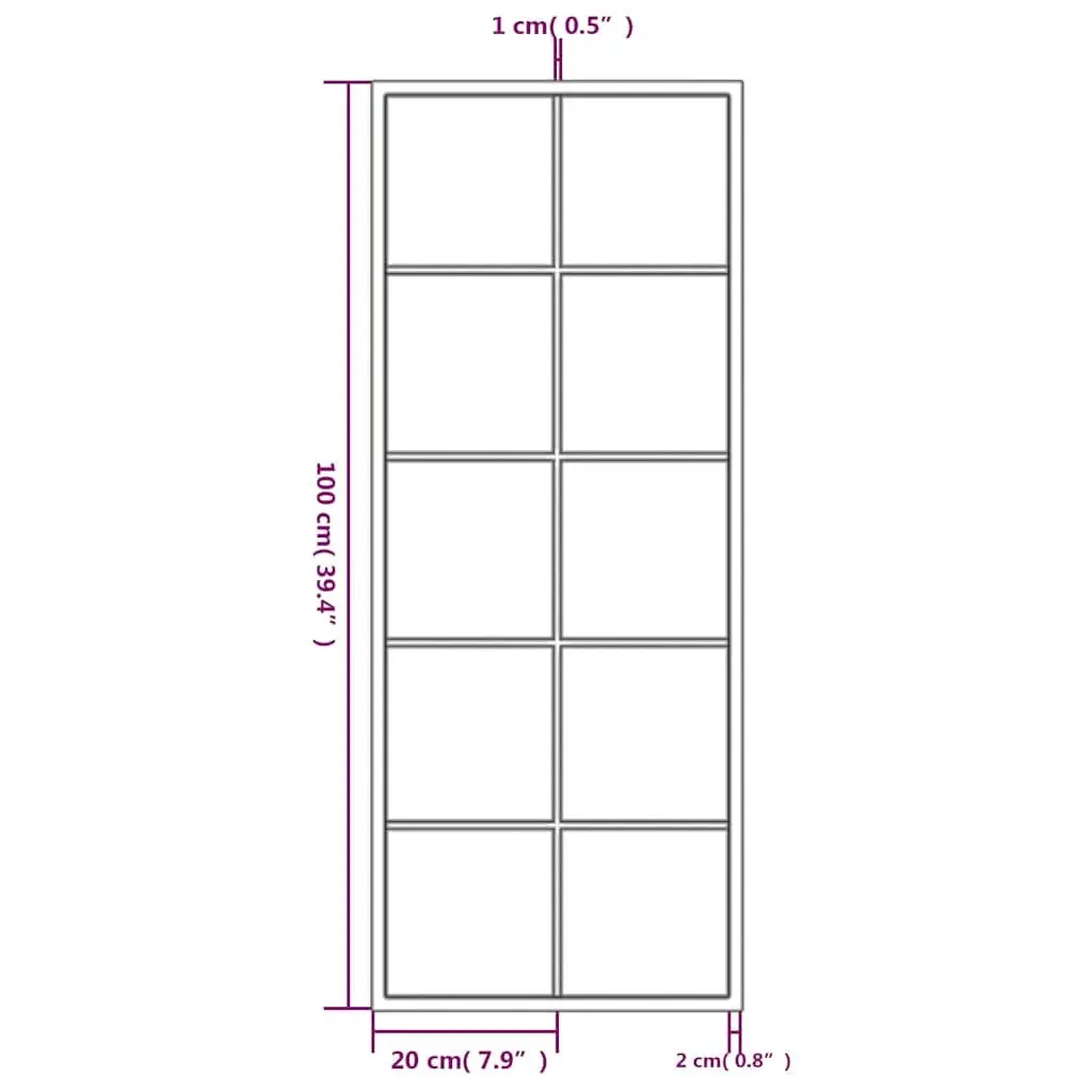 Wall Mounted Mirror Metal Frame 100x40cm Black Horizontal Vertical Indoor Decor