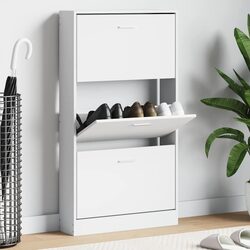 Practical Shoe Cabinet 3 Drawers for Hallway 59x17x108 cm
