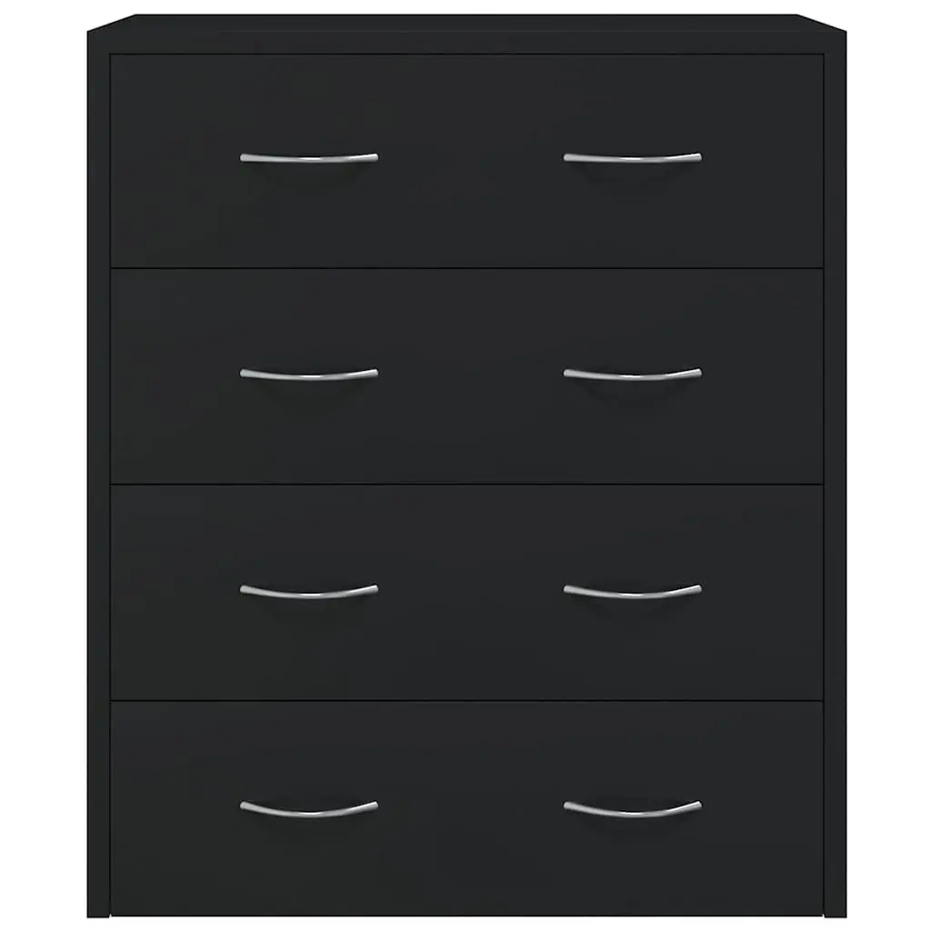 Sideboard Cabinet with 4 Drawers Storage Furniture Black 60x30.5x71cm Display