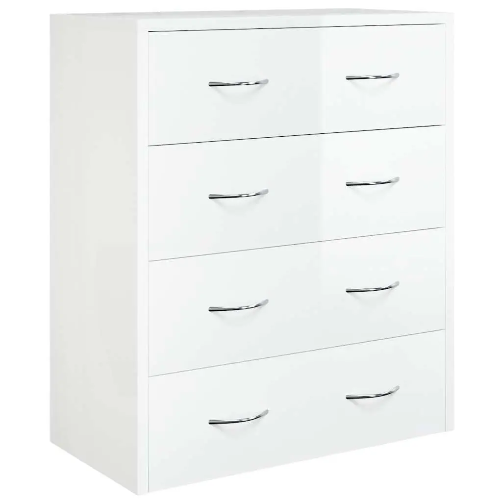 Sideboard Cabinet 4 Drawers Storage Furniture High Gloss White 60x30.5x71cm