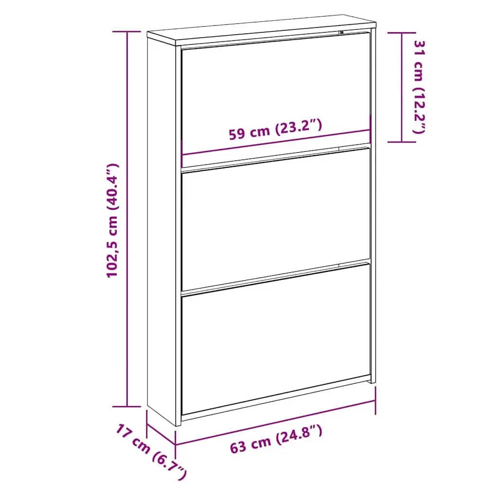 3-Layer Shoe Cabinet with Mirror for Home Use