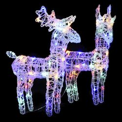 Christmas Reindeer Yard Display - 80 LEDs in 2-Piece Set