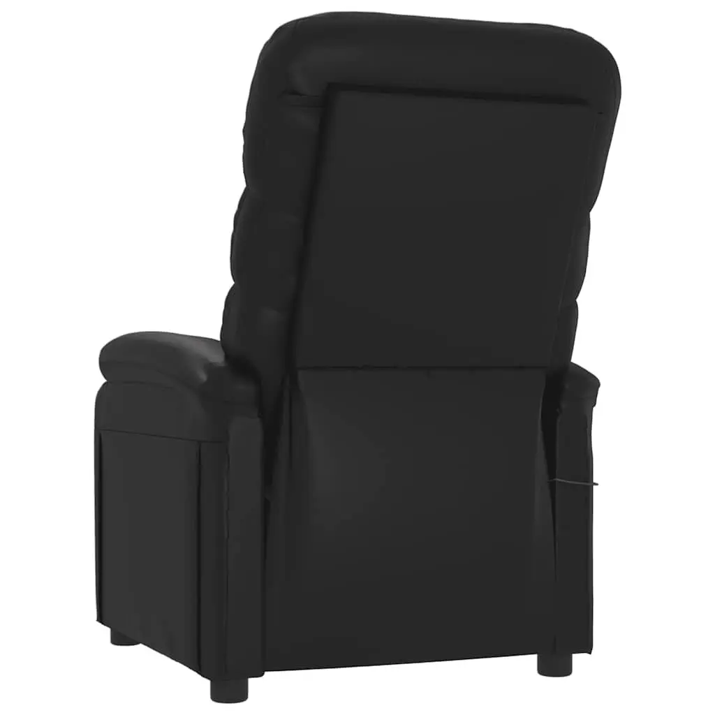 Electric Massage Chair Faux Leather Black Recliner 6 Massage Points