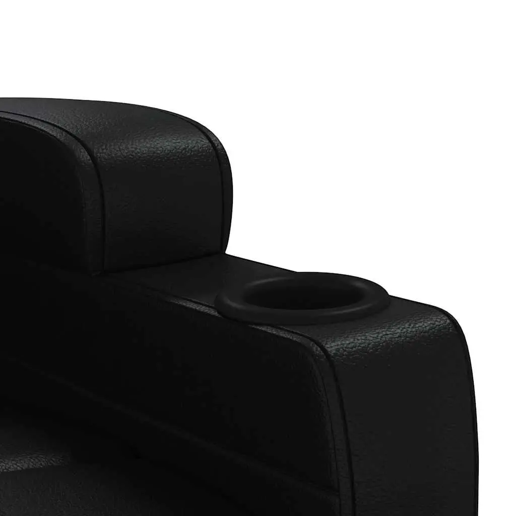 Electric Massage Chair Faux Leather Black Reclining Armchair 6 Points Vibration