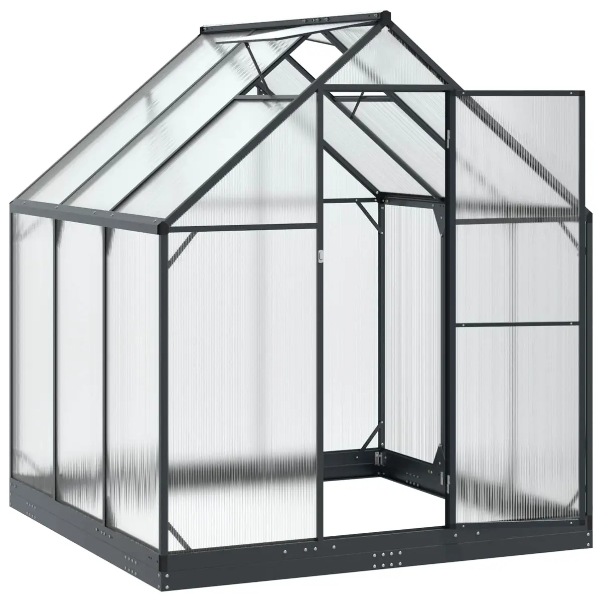 Garden Greenhouse Tunnel Frame Aluminium and Galvanised Steel 183.5cm Adjustable Height Anthracite