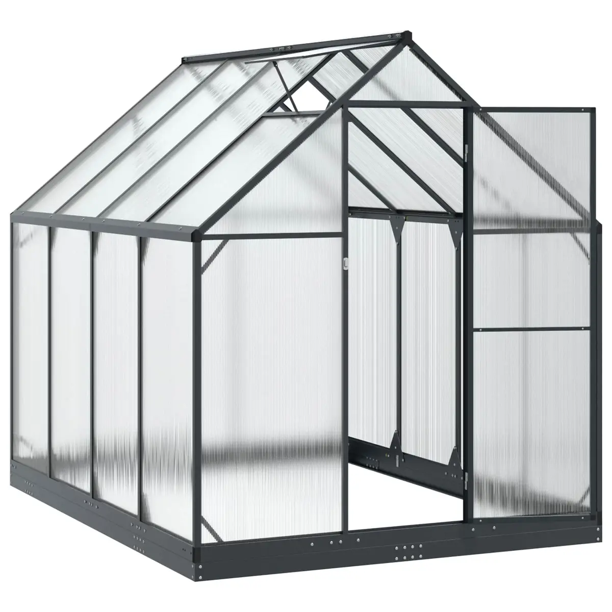 Garden Greenhouse Tunnel Aluminium and Galvanised Steel Adjustable Height Anthracite