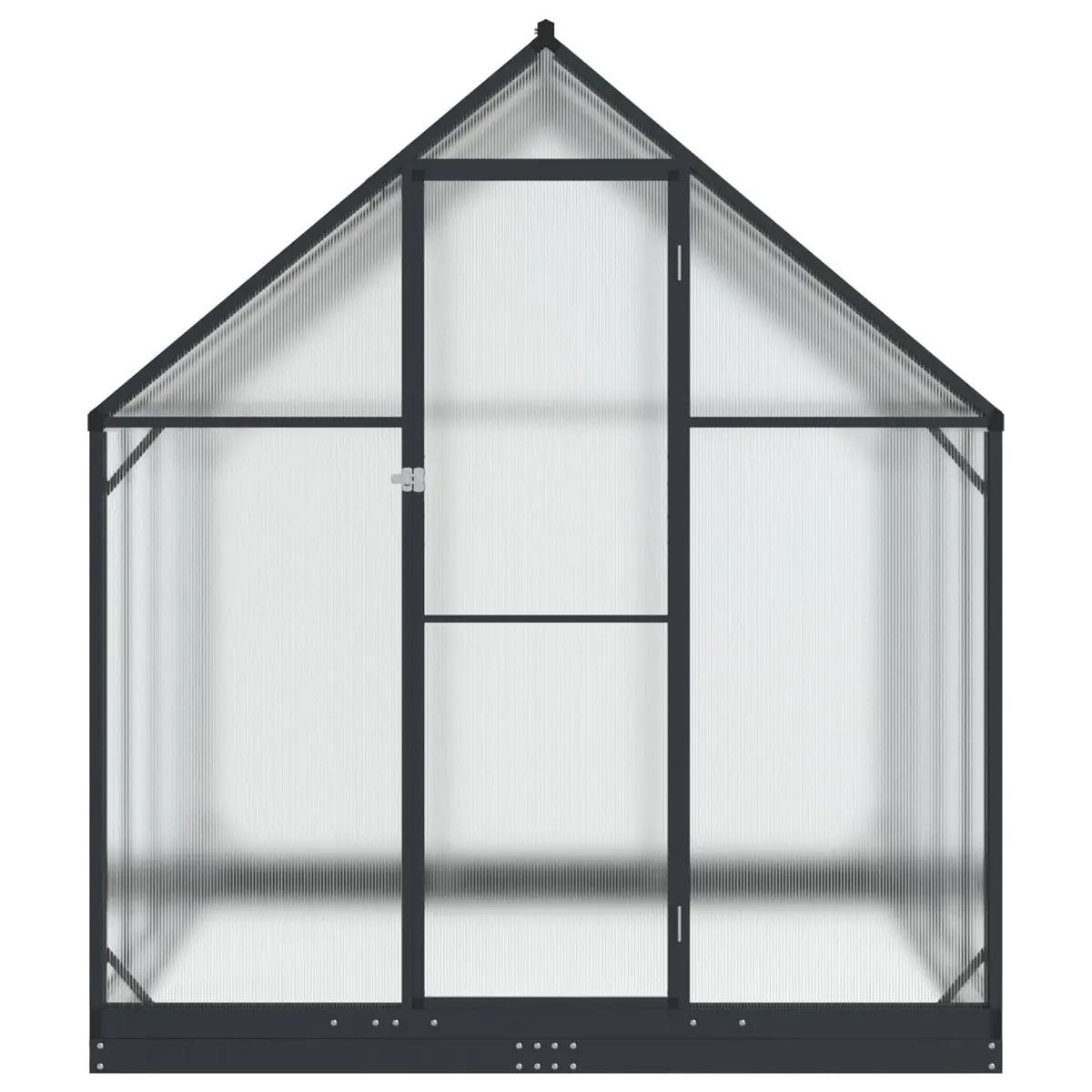 Garden Greenhouse Tunnel Aluminium and Galvanised Steel Adjustable Height Anthracite