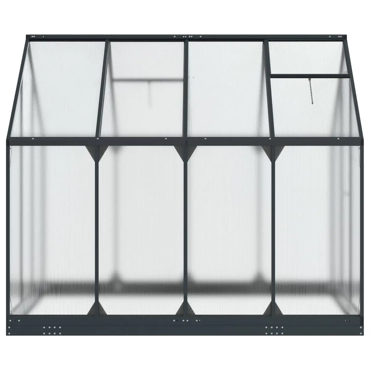 Garden Greenhouse Tunnel Aluminium and Galvanised Steel Adjustable Height Anthracite