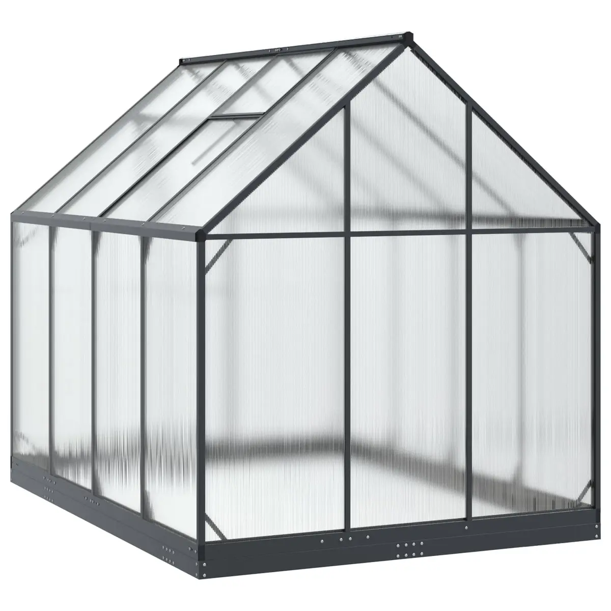 Garden Greenhouse Tunnel Aluminium and Galvanised Steel Adjustable Height Anthracite