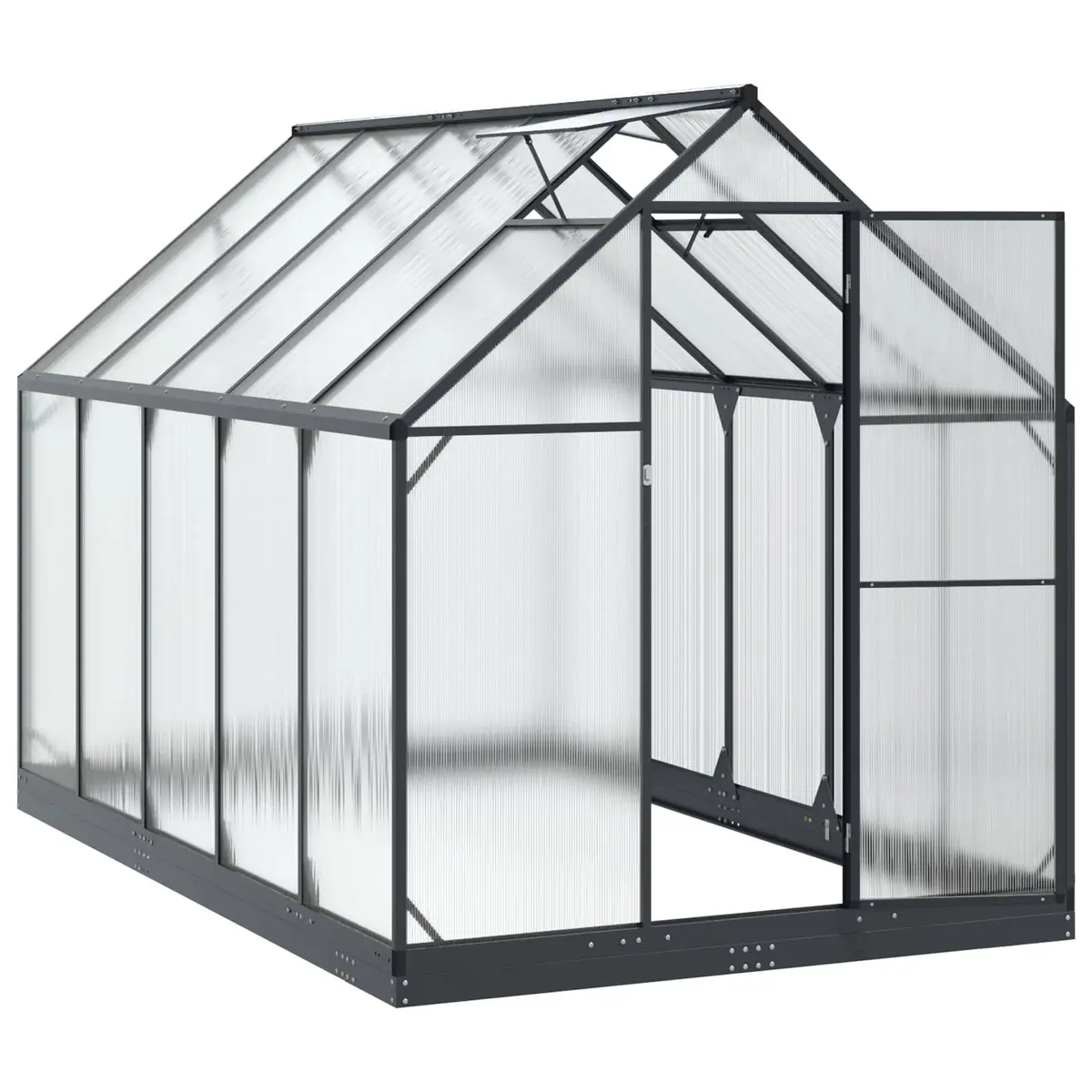 Garden Greenhouse Tunnel Adjustable Height Anthracite 183.5 x 303.5 x 207 cm Aluminium Galvanised Steel