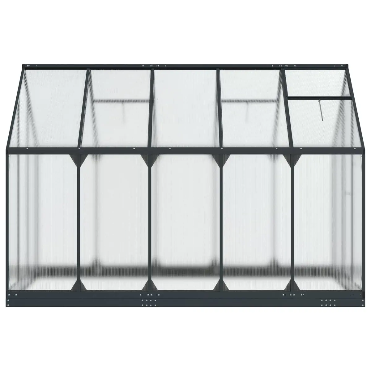 Garden Greenhouse Tunnel Adjustable Height Anthracite 183.5 x 303.5 x 207 cm Aluminium Galvanised Steel
