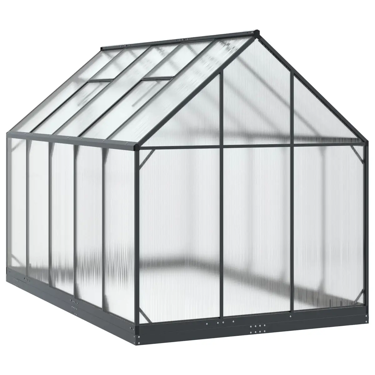 Garden Greenhouse Tunnel Adjustable Height Anthracite 183.5 x 303.5 x 207 cm Aluminium Galvanised Steel