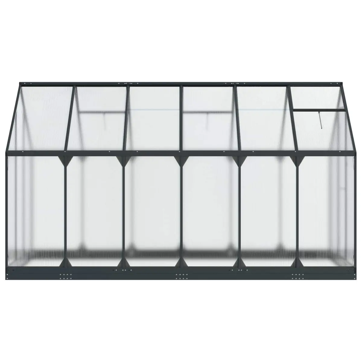 Garden Greenhouse Tunnel Adjustable Height Portable Anthracite 183.5 x 363.5 x 207 cm Aluminium Galvanised Steel