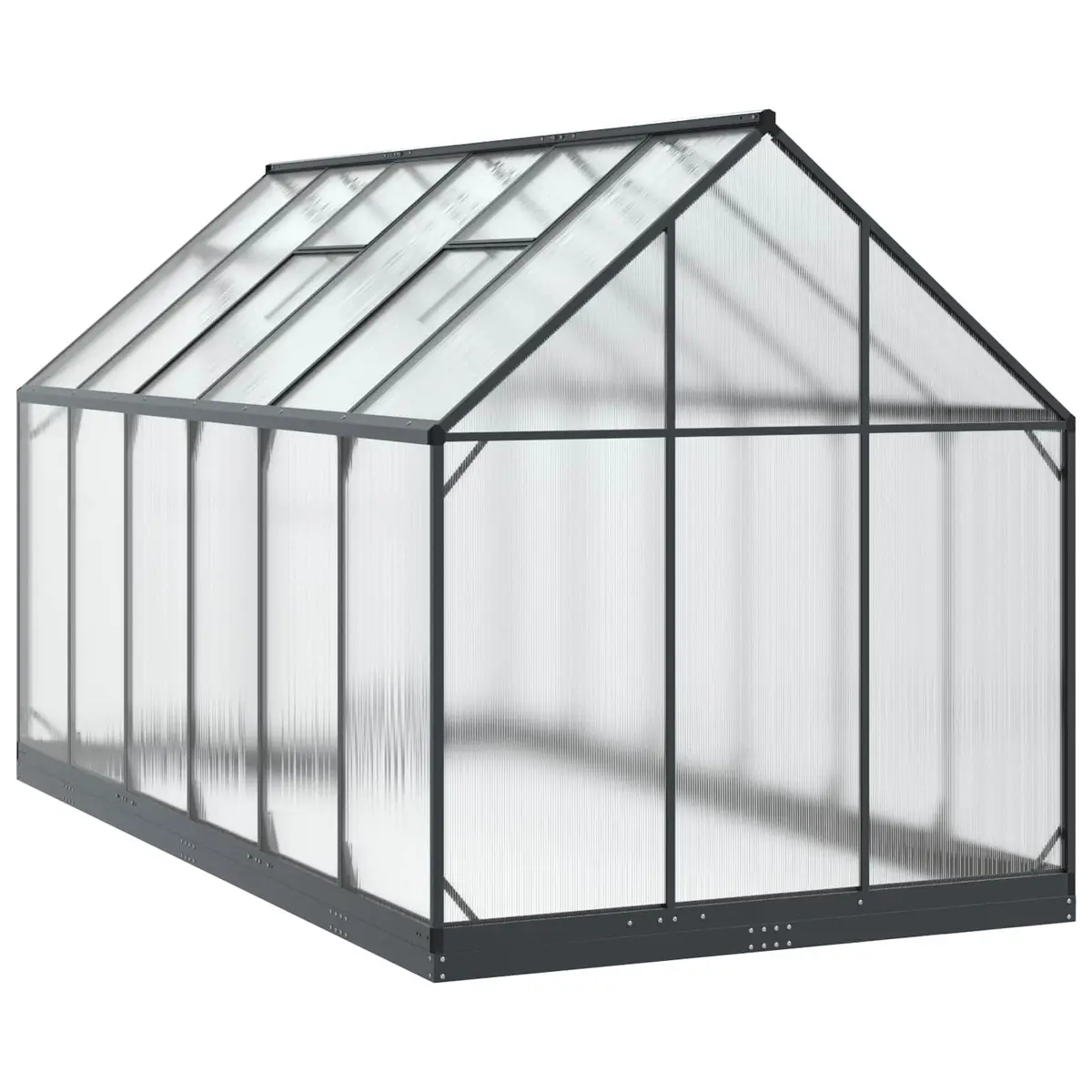 Garden Greenhouse Tunnel Adjustable Height Portable Anthracite 183.5 x 363.5 x 207 cm Aluminium Galvanised Steel