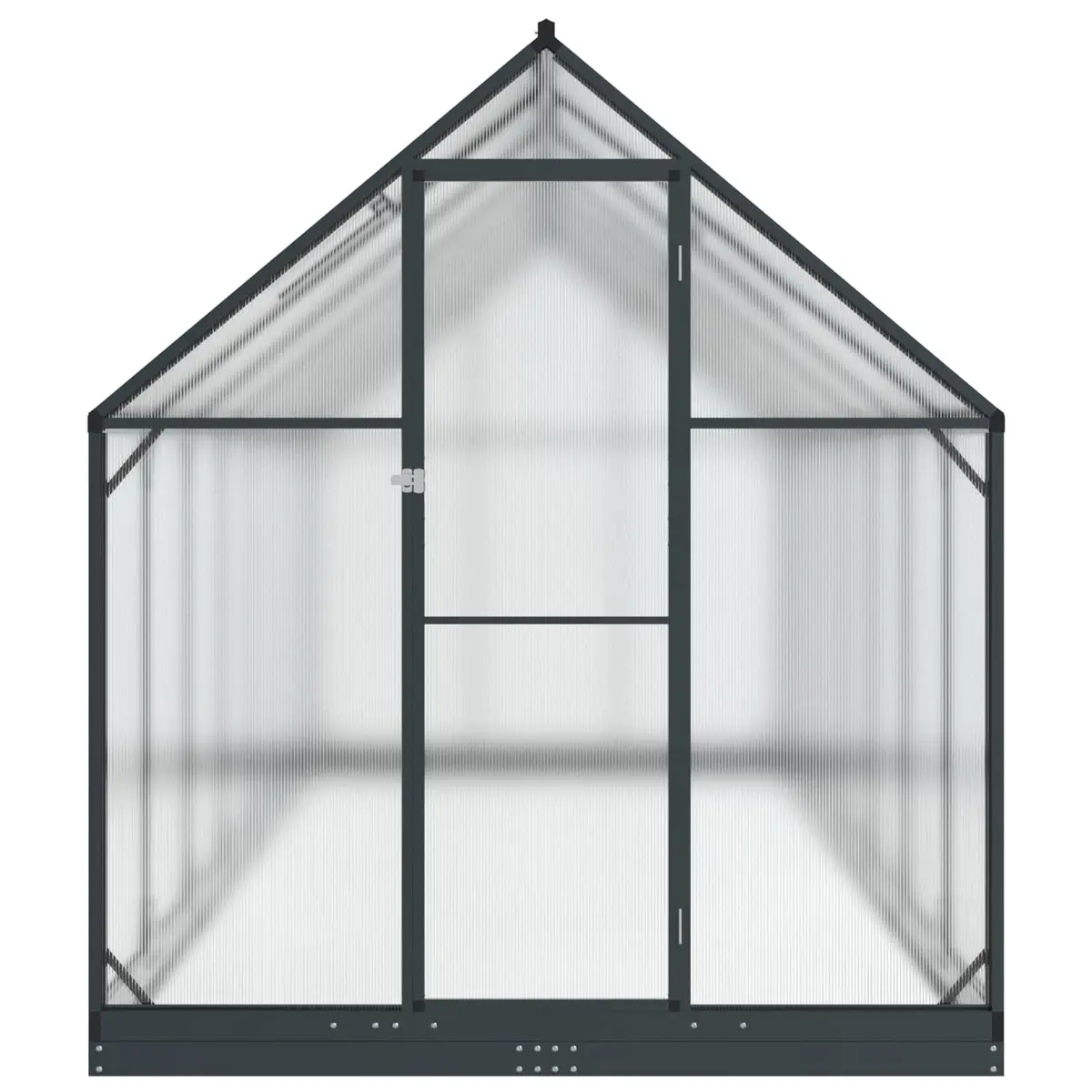 Garden Greenhouse Tunnel Aluminium and Galvanised Steel Adjustable Height Anthracite