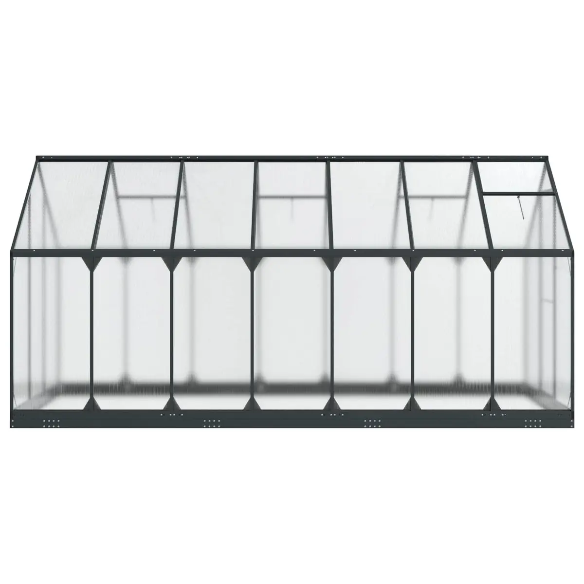 Garden Greenhouse Tunnel Aluminium and Galvanised Steel Adjustable Height Anthracite