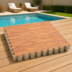 Modular Non-Slip Pool Ground Mat - 6 Piece Set