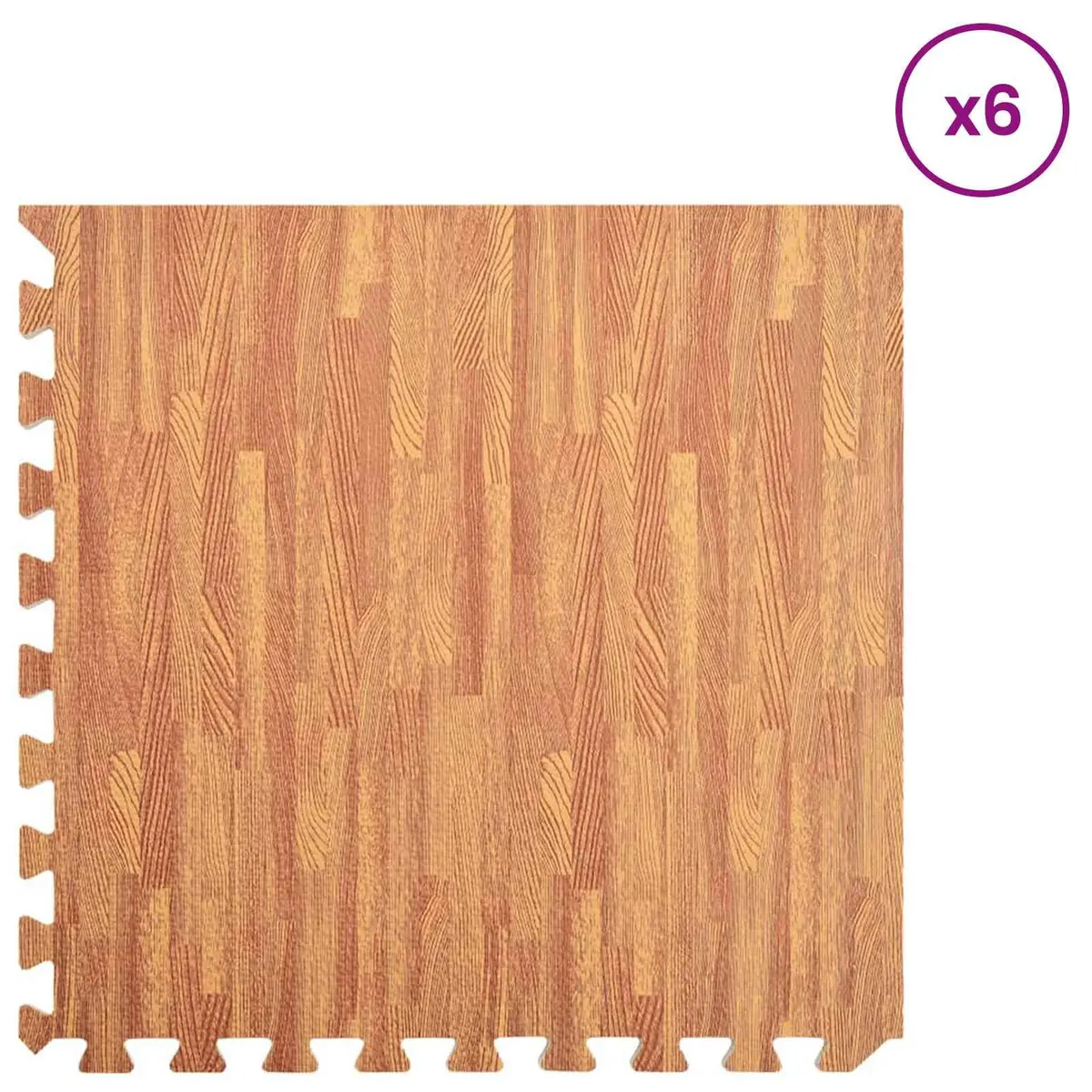 Pool Ground Mat 6 Pieces EVA Foam Brown Modular Poolside Non-Slip Water
