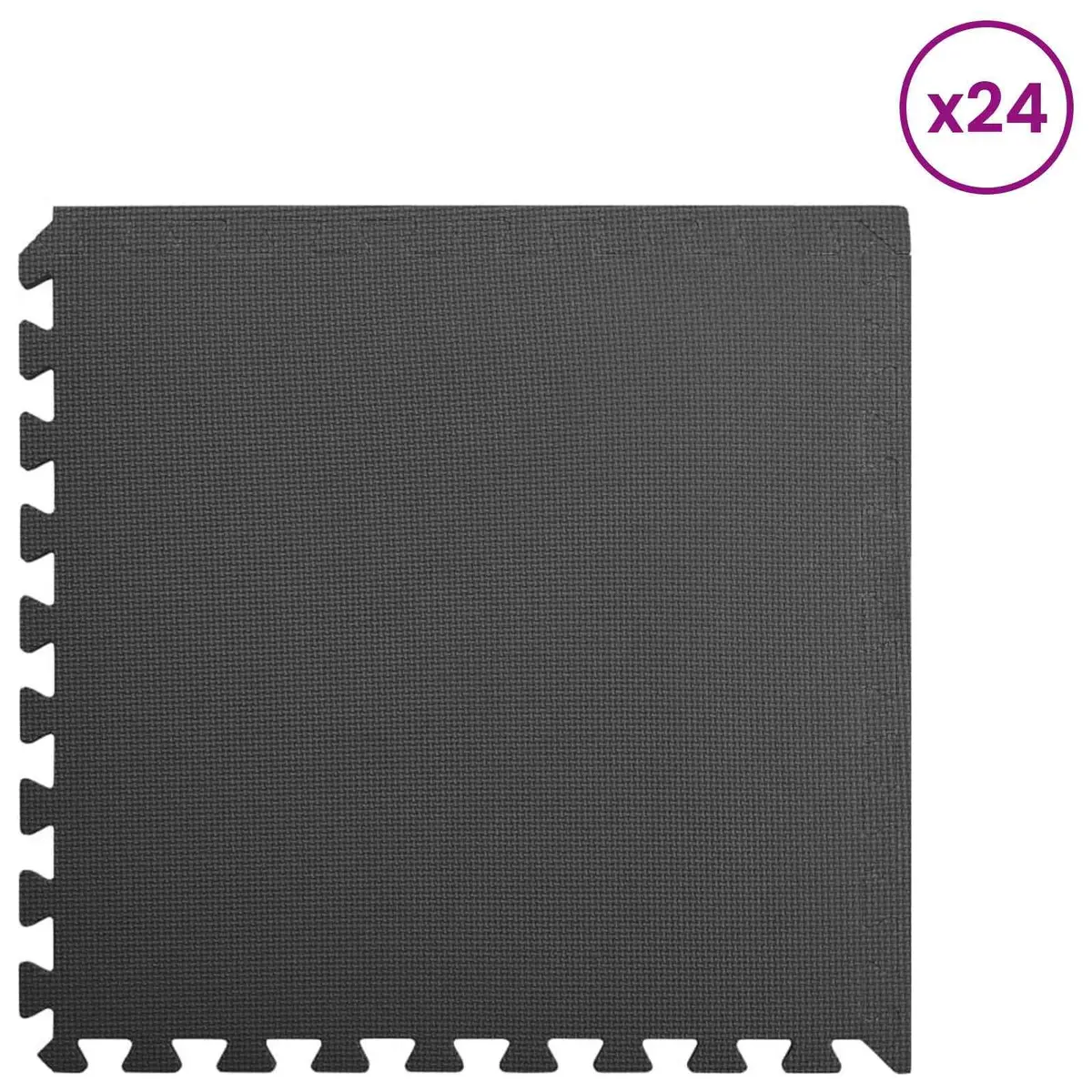 Pool Ground Mat 24 Piece Modular Tiles Black EVA Foam Interlocking Poolside
