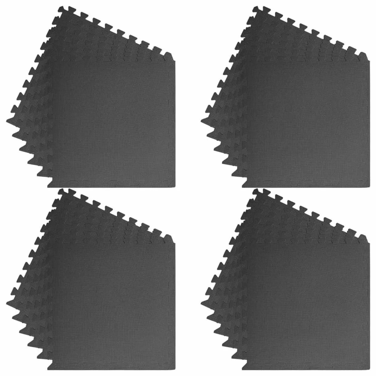 Pool Ground Mat 24 Piece Modular Tiles Black EVA Foam Interlocking Poolside