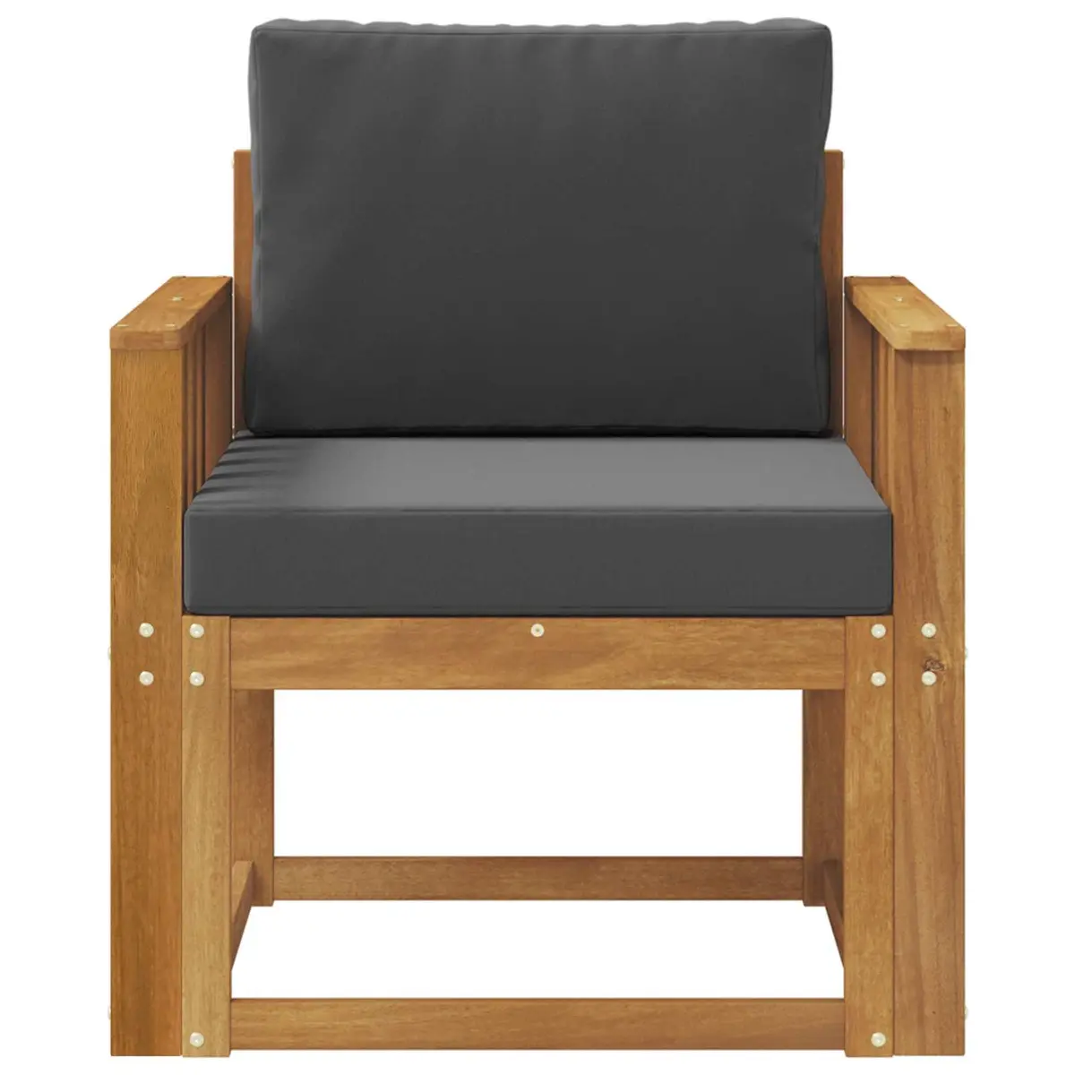 Outdoor Sectional Sofa Set Garden Furniture Solid Wood Brown Patio Seating Unit