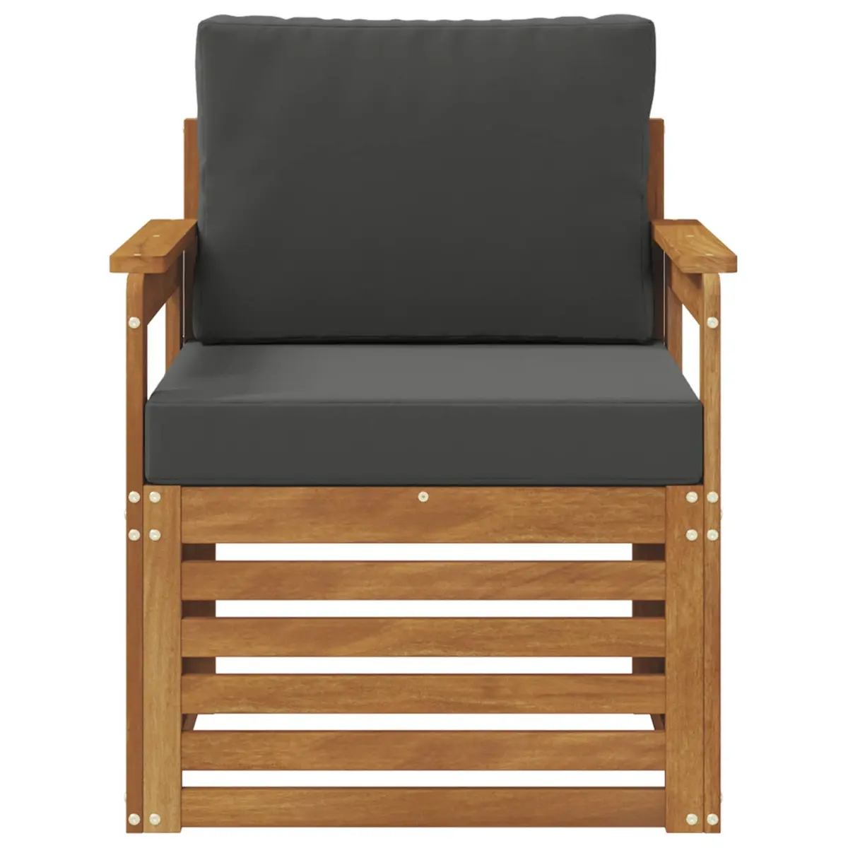 Outdoor Sectional Sofa Set Solid Acacia Wood Modular Seating Brown