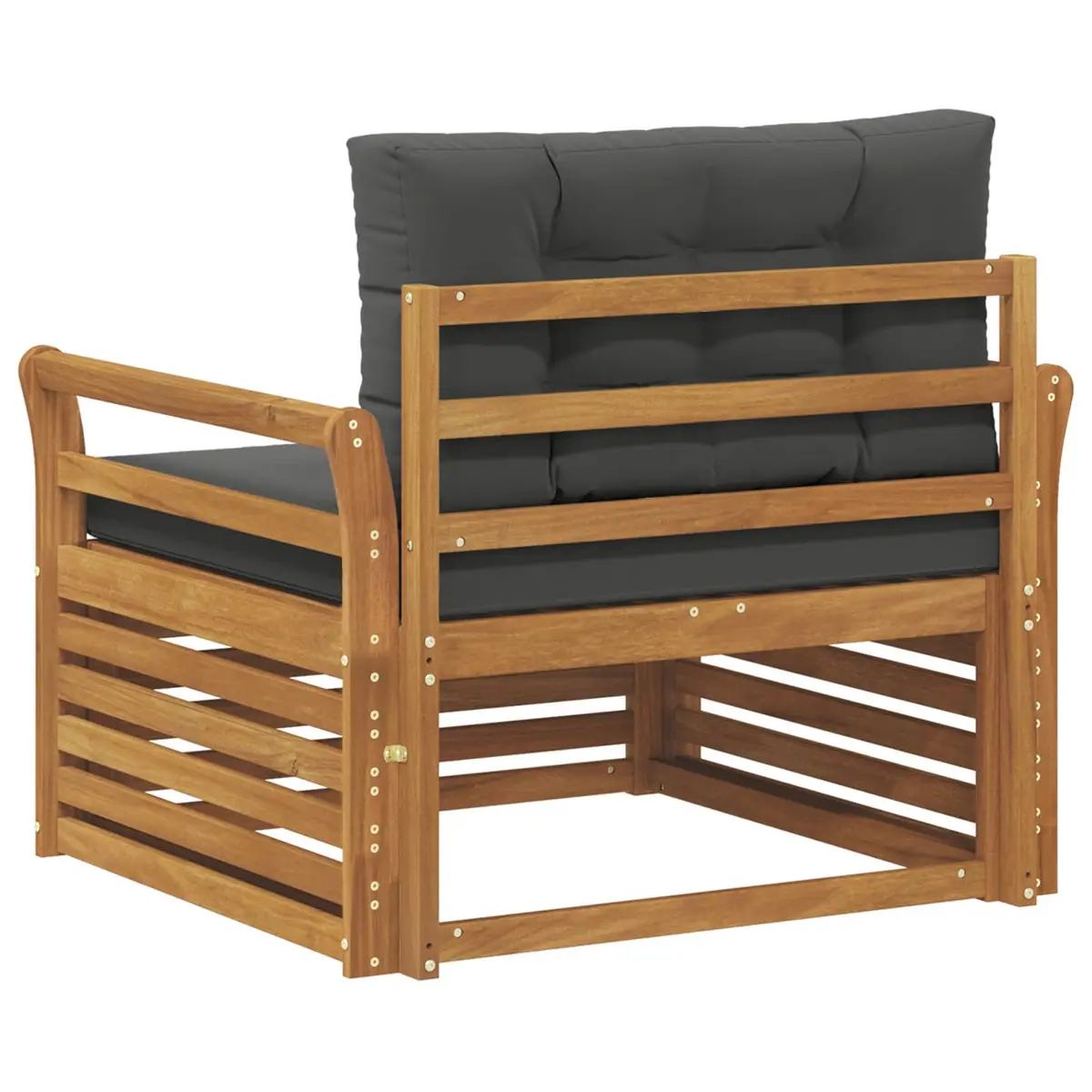 Outdoor Furniture Modular Sofa Set Solid Acacia Wood Brown Sectional Garden Seating