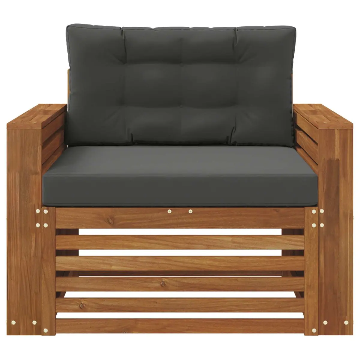 Outdoor Sectional Sofa Unit Garden Furniture Brown Solid Wood Lounger Set