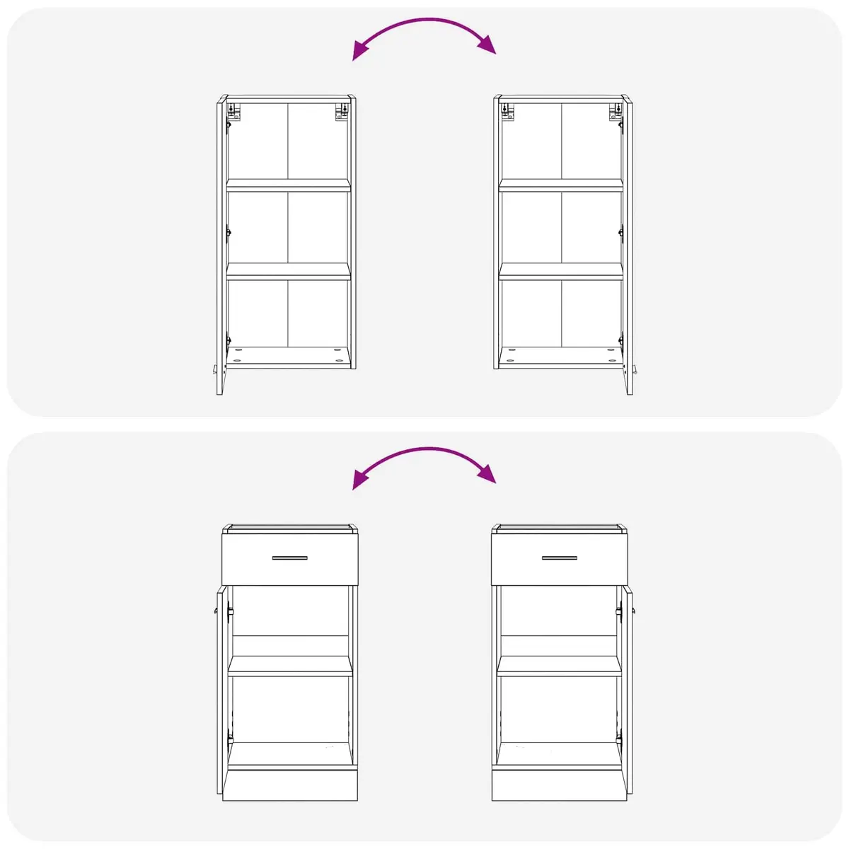 Modern Kitchen Unit 8 Piece Engineered Wood Cabinet Storage White