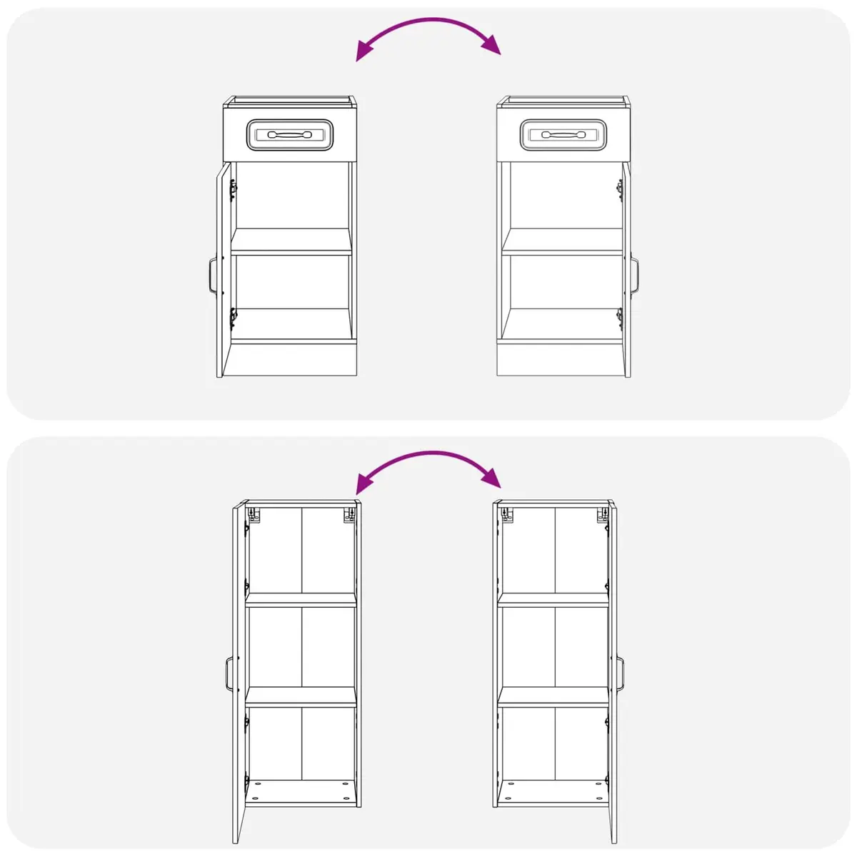 5 Piece Adjustable Storage Organiser Unit White Engineered Wood Kitchen Cabinet for Pots and Pantry Essentials