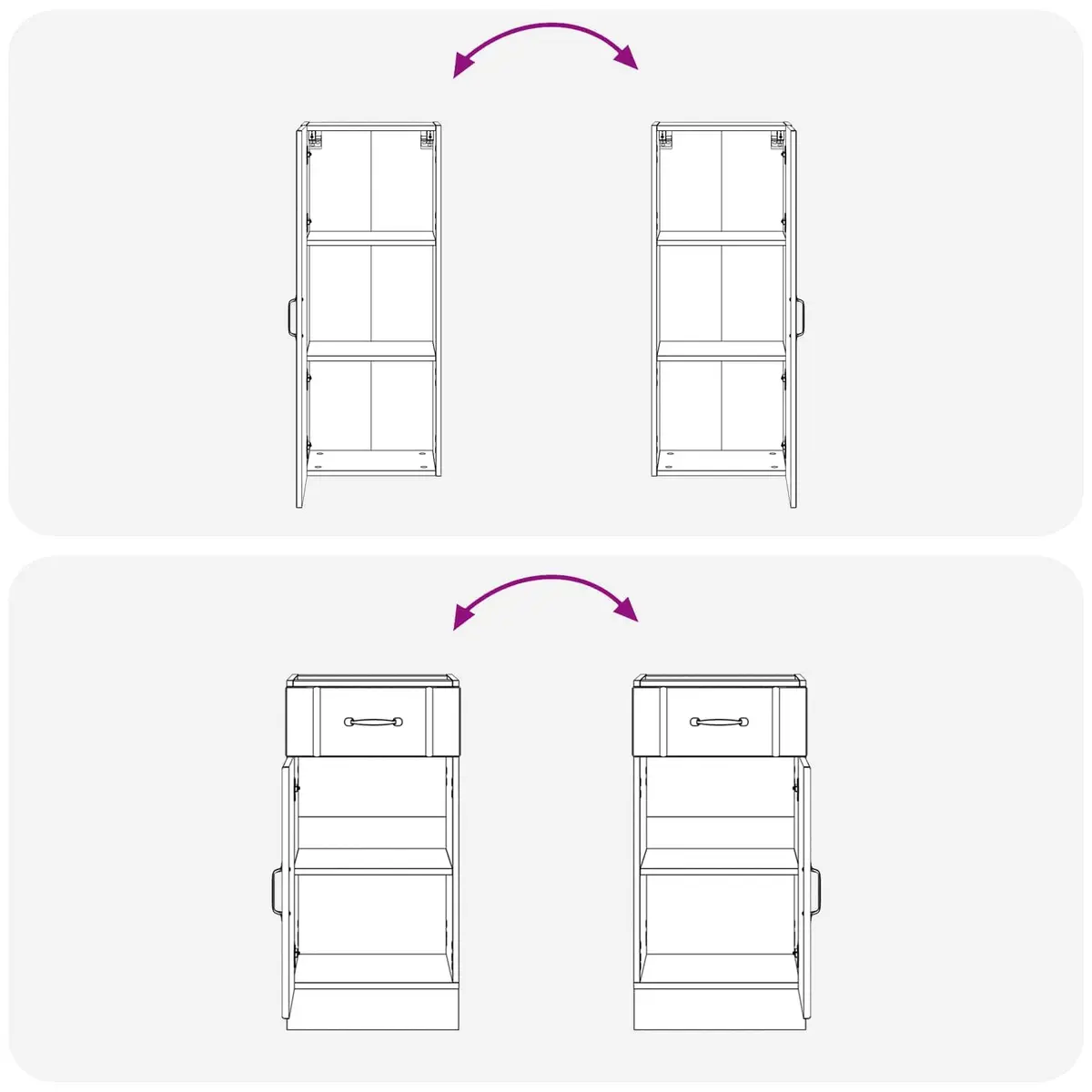 Kitchen Cabinets Engineered Wood 5 Piece White Storage Unit Set