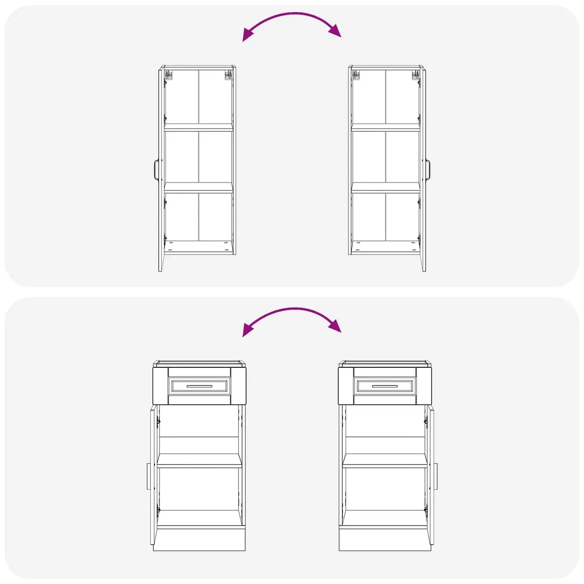 5PieceWhiteCabinetStorageUnitEngineeredWoodKitchenFurniture