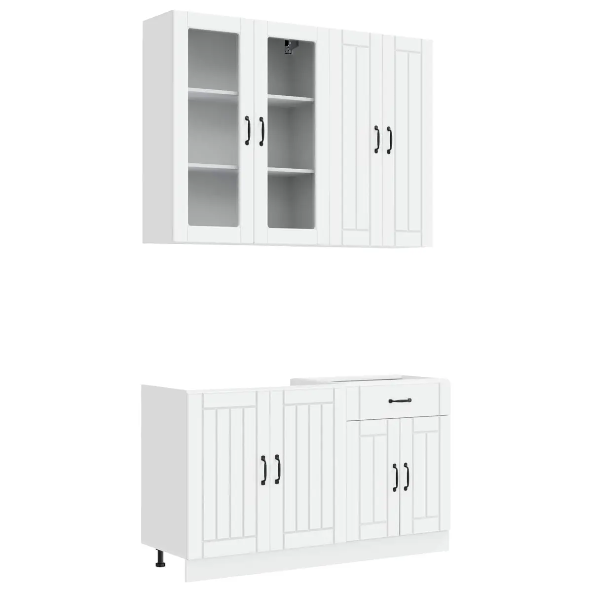 Kitchen Unit LUCCA 4 Piece White Engineered Wood Cabinet Storage Organiser