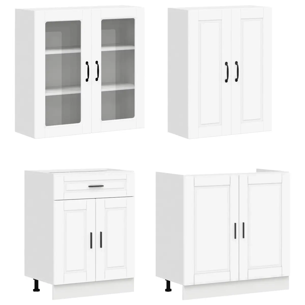 4-Piece White Kitchen Storage Unit