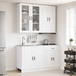 Compact 4 Piece Kitchen Storage Cabinet Set
