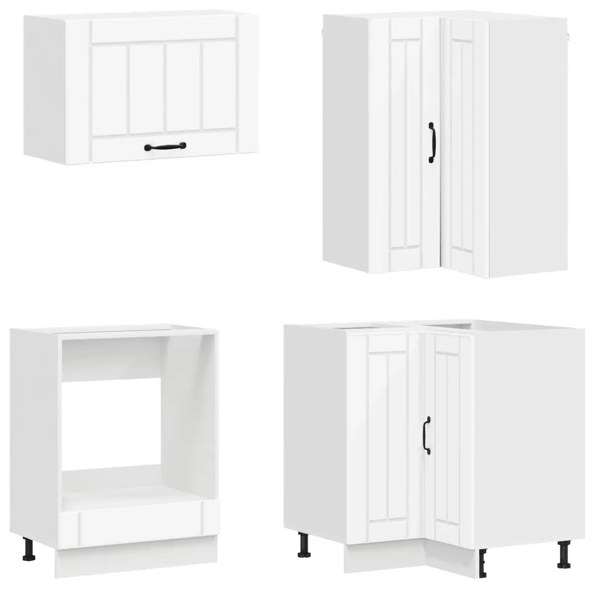 Kitchen Unit Engineered Wood 8 Pieces White Modern Cabinet Storage