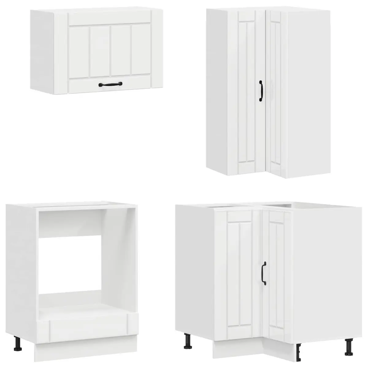 Kitchen Cabinet Unit 8 Piece High Gloss White Engineered Wood Storage Furniture