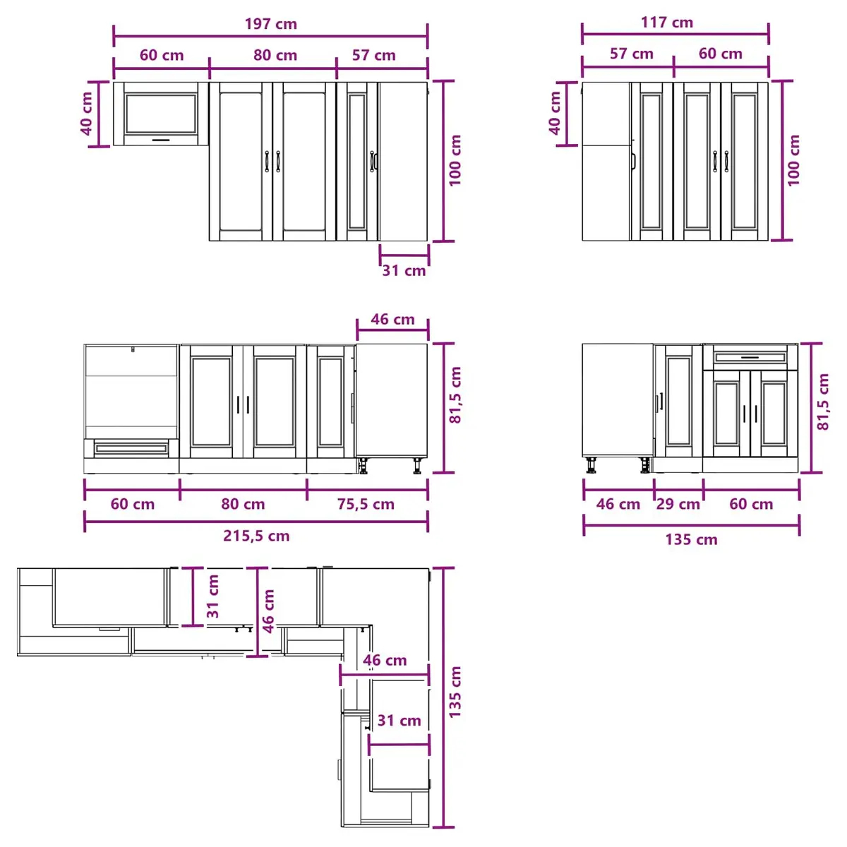 8-Piece Kitchen Storage Unit for Real Homes